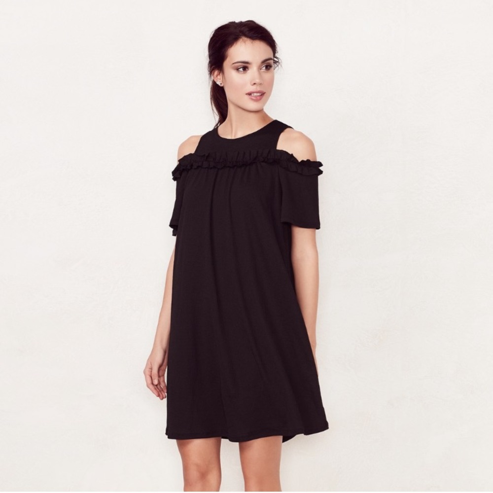 LC Lauren Conrad Cold-Shoulder Shift Dress Small
